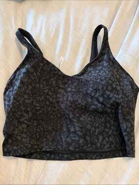 lululemon athletica Black Patterned Longline Sports Bra